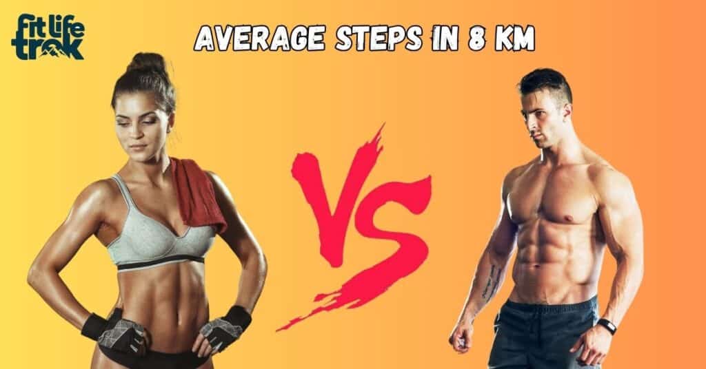 The Average Steps in 8 KM for Women and Men